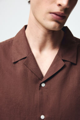 Camisa resort en mezcla de lino Relaxed Fit - H&m фото 12