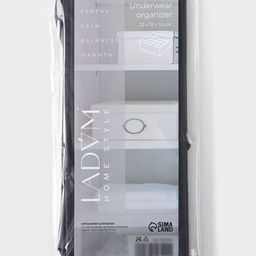 Органайзер для хранения белья LaDо́m, 16 ячеек, 32×32×12 см, графитовый