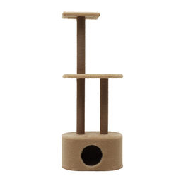 Домик для кошек с когтеточкой, с тремя когтеточками, джут, 51 х 31 х 132 см, бежевая - Simaland фото 2