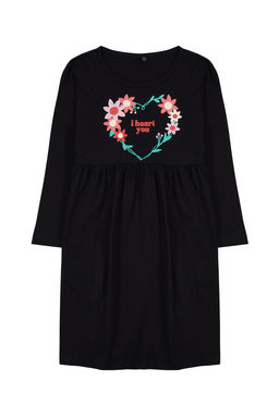 Pembe K?z Cocuk Midi Kurdele Desenli Pamuklu Orme Elbise TKDAW25EL00008 - Trendyolmilla фото 7