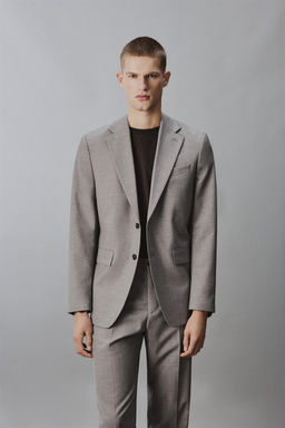 BLAZER REGULAR FIT TRAJE ESTRUCTURA / Beige - Zara фото 2