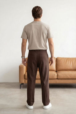 Kahverengi Pileli Beli Lastikli Utu Izli Baggy Erkek Pantolon TMNSS26PL00025 - Trendyolmilla фото 8