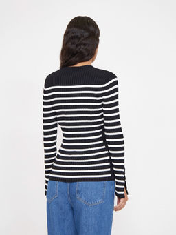 Джемпер в полоску B2864/noix - Emka фото 4