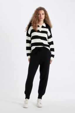 Jogger Triko Pantolon Cepli Basic Duz Beli Lastik Bagc?kl?