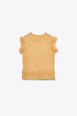 FAUX FUR KNIT TOP - Zara фото 6