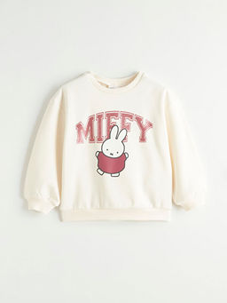 Miffy Bask?l? K?z ?ocuk Kal?n Sweatshirt