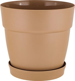 Горшок для цветов InGreen Villa de Fiori с фикс. поддоном 2л, D170мм, молочный шоколад IG660110047