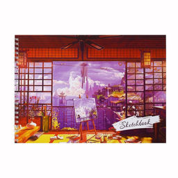 Скетчбук А4, 40 листов на гребне по короткой стороне Картина маслом, обложка мелованный картон, твёрдая подложка, блок 100 г/м