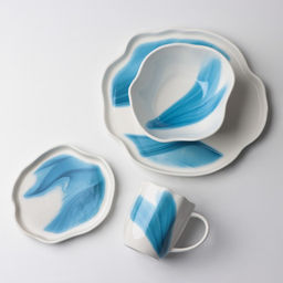 Тарелка керамическая плоская «Разводы», d=17 см