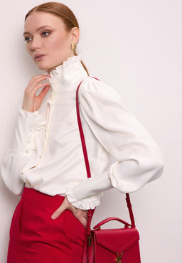 Блузка c изысканным воротником-стойкой DEVITA