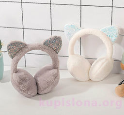 Меховые наушники Котик