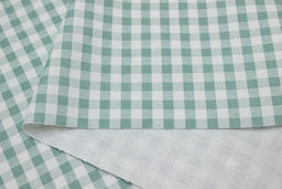 Теплый хлопок Клетка (0.7*0.7см) цв.мятная дымка/белый, ш.1.48м, хлопок-100%, 160гр/м.кв - Купава фото 6