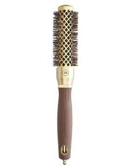 Olivia Garden Термобрашинг для укладки волос / Expert Blowout Shine Wavy Bristles Gold & Brown, 25 мм, коричневый