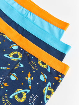 Bask?l? Pamuklu Erkek ?ocuk Boxer 3l? - Waikiki фото 3