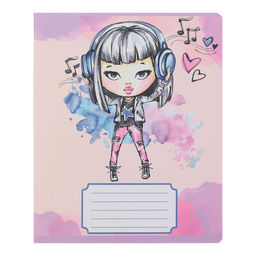 Набор тетрадей 12 листов в линейку Calligrata Pretty Girl, обложка мелованная бумага, серые листы, 10 шт.