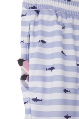 Bebe Mavisi-Lacivert 2li Erkek Cocuk Pamuklu Bask?l? Orme Sort TKDSS25SR00004 - Trendyolmilla фото 2