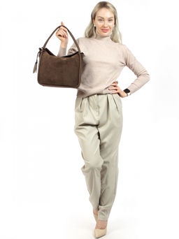 LACCOMA сумка АУ4818Ф-капучино натуральная замша хлопок  фото 3