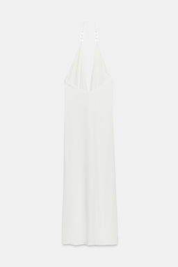 VESTIDO LARGO HALTER BOLAS / Blanco - Zara фото 8