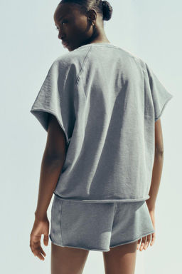 WASHED EFFECT TEXT SWEATSHIRT SHORTS - Zara фото 4