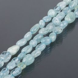 Бусины для украшений из Аквамарина (галтовка) 40 см