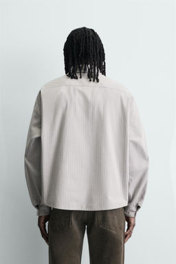 CONTRAST EMBROIDERED STRIPED SHIRT - Zara фото 10