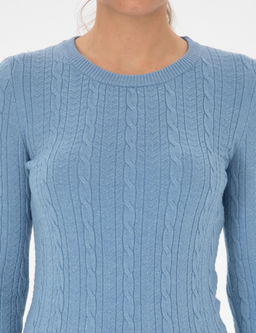 A__k Mavi Extra Slim Fit _rg_ Desenli Kazak