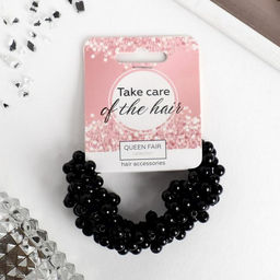 Цена за 2 шт. Резинка для волос «Жемчужная сказка», чёрная