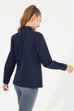 Женская темно-синяя рубашка с длинным рукавом, базовая - U.s. polo assn фото 11