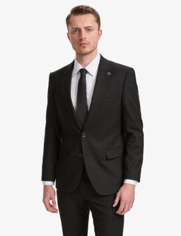 Siyah Slim Fit Tak_m Elbise