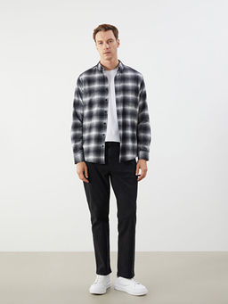 Regular Fit Uzun Kollu Ekose Poplin Erkek G?mlek