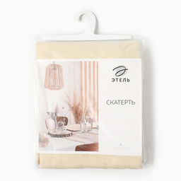 Скатерть «Этель» Home, 146×110 см, 100% хлопок, саржа 250 г/м², молочная