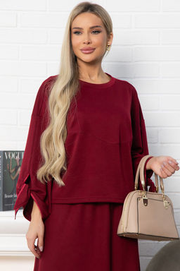 Джемпер с завязками Твист (бордовый) Б14867-10М