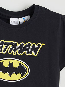 Batman Bask?l? Erkek ?ocuk ?ortlu Pijama Tak?m?
