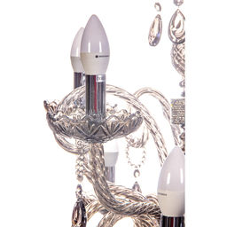 Люстра подвесная в стиле барокко "Alfa Mobili" 12*40Вт Е14 ZF-8206-8+4 со стеклянными основаниями