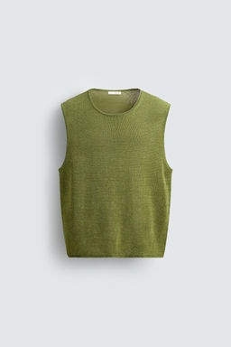 LINEN BLEND KNIT VEST - Zara фото 7