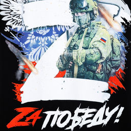 Футболка «Zа победу», с символикой Z, размер 52, цвет чёрный