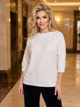 K13313 Джемпер (вязаный трикотаж) БЕЛЫЙ