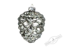 Шишка серебряная винтажная (стекло) 6,2х13,3 см - Holiday classics фото 2