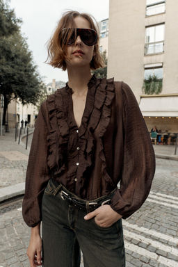 RUFFLED BLOUSE - Zara фото 17