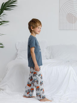 К 1599/винтажный синий,машины пижама для мал