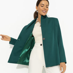 Жакет с асимметричным воротником Дерзкий силуэт (зелёный) - Charutti фото 4