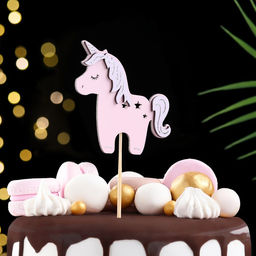 Топпер Единорог, 11х10 см, розовый - Дарим красиво фото 2