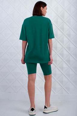 Арт. 5731 Костюм с велосипедками 42-50 (5 шт) Цвет:верх- изумруд, низ- изумруд