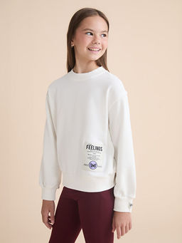 Bisiklet Yaka K?z ?ocuk Sweatshirt 2li