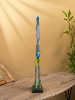 Сувенир «Слон пёстрый», на подставке, 9×16×60 см, дерево