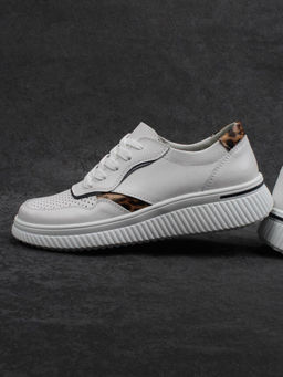 03-C930-9A WHITE Полуботинки спортивные женские (натуральная кожа)