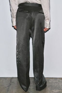 SATIN LINEN BLEND TROUSERS ZW COLLECTION - Zara фото 3