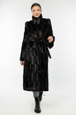 02-0765 Пальто женское утепленное (пояс) - Империя пальто фото 4