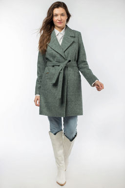 01-08231 ПАЛЬТО ЖЕНСКОЕ ДЕМИСЕЗОННОЕ (ПОЯС) - El podio фото 2