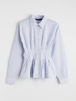 ?izgili Kad?n Pileli Peplum G?mlek